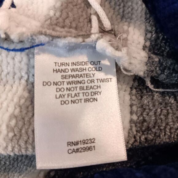 Alfred Dunner Chenille Stripe Beaded Sweater Sz L Blue White Black Gray Crewneck - Picture 10 of 11